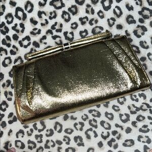 Vintage Elegant Gold Metallic Shoulder Bag